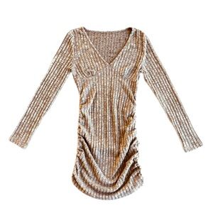 ✨SHEIN Hourglass Brown Long Sleeve Ribbed Dress✨